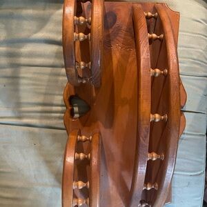 Wooden Wall Shelf with Spindle Design